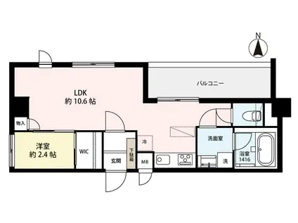武蔵野市境南町2丁目レジデンス(1LDK/2階)の間取り写真