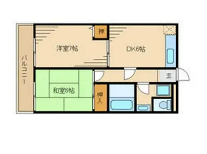 キャスケード28(2DK/3階)の間取り写真