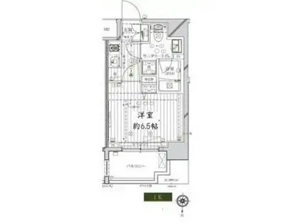 レガリス品川南大井パークサイド(1K/11階)の間取り写真