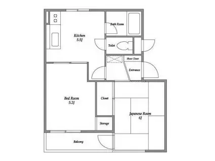エレガン学芸大学(2K/1階)の間取り写真