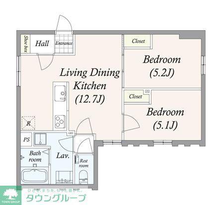 GRAN PASEO三宿II(2LDK/3階)の間取り写真