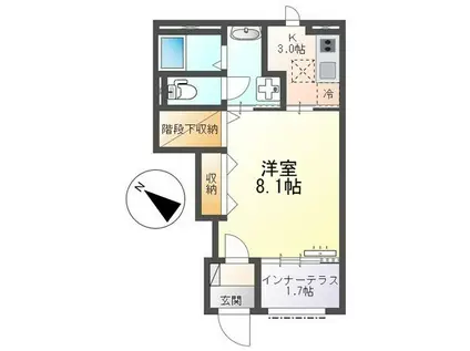 沼津市大諏訪アパート(1K/1階)の間取り写真