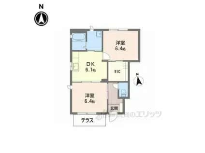 アビタシオン(2DK/1階)の間取り写真