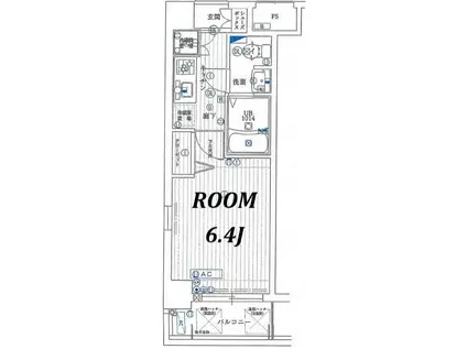 ジュネーゼグラン南堀江(1K/9階)の間取り写真