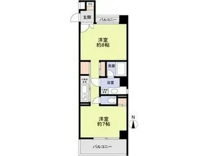 桜ヒルズ(1LDK/5階)の間取り写真