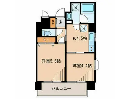 サンクエトワール(2K/7階)の間取り写真