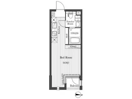 ル・リオン高円寺(ワンルーム/2階)の間取り写真