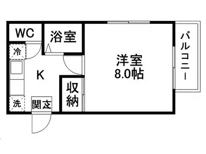 ヨークプラザV(1K/2階)の間取り写真
