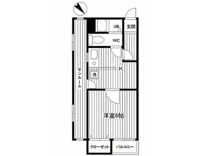 竹内ビル(1K/3階)の間取り写真