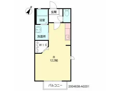 エスポワール・エテルネルⅡ(ワンルーム/2階)の間取り写真