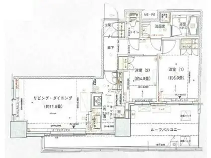 パークタワー池袋イーストプレイス(2LDK/20階)の間取り写真