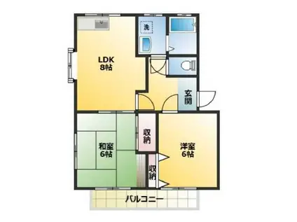 カノヴェーラ新江古田(2LDK/2階)の間取り写真