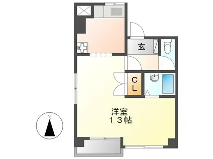 オリエントウエストビル(ワンルーム/4階)の間取り写真