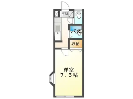 グラシア上大島(1K/2階)の間取り写真