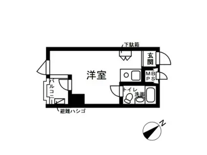 新宿ダイカンプラザシティーI(ワンルーム/2階)の間取り写真