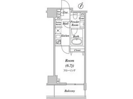 グレイスコート目黒(1K/4階)の間取り写真