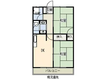 ハイツ井村(2DK/2階)の間取り写真