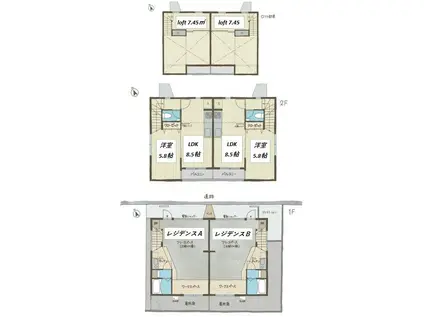 CASA SPAZIO(1LDK/1階)の間取り写真