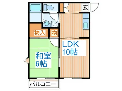 カーサメモリア(1LDK/2階)の間取り写真