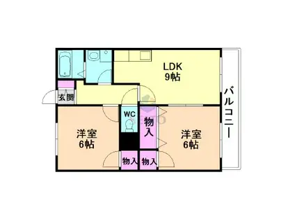 メゾンマイティー(2DK/1階)の間取り写真