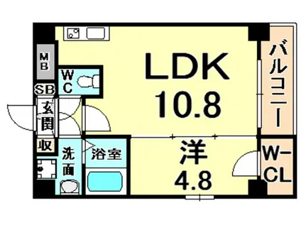セレニテ甲子園I(1LDK/3階)の間取り写真
