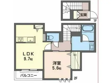 シャーメゾンシスコート(1LDK/2階)の間取り写真