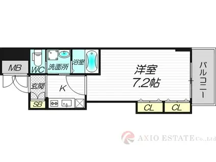 オリエンタル江坂(1K/10階)の間取り写真