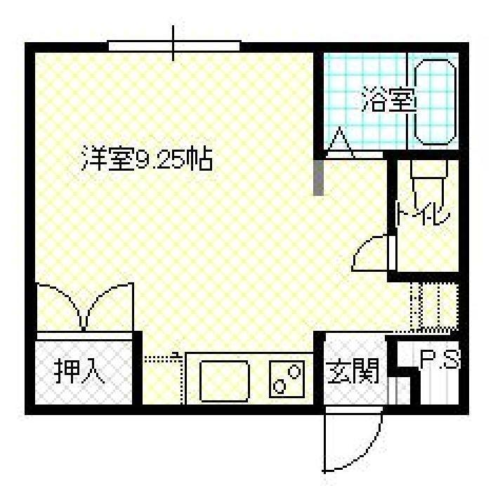 ふじハイツ六日町(ワンルーム/2階)の間取り写真