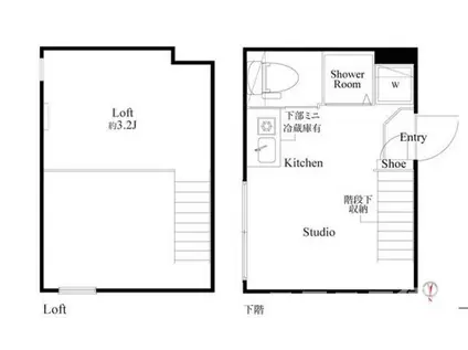 ハーモニーテラス王子神谷(ワンルーム/1階)の間取り写真