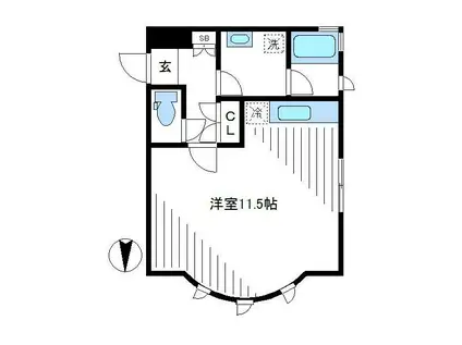 グラッドストーンズ蔵(1K/2階)の間取り写真