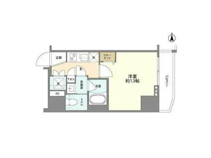 スカイコートプライム亀戸(1K/7階)の間取り写真