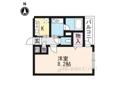 パーソナルサルーン西陣(1K/2階)の間取り写真