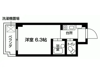 プリオール25(ワンルーム/2階)の間取り写真