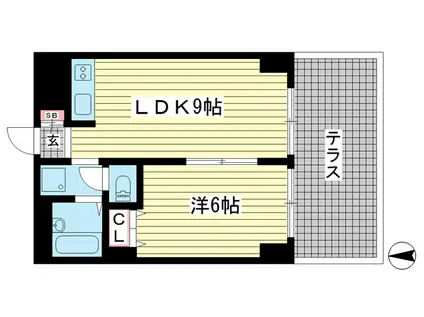 メゾン幸(1LDK/3階)の間取り写真