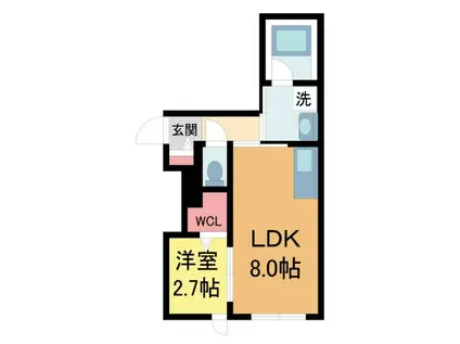 西宮市南昭和町ヘーベルメゾン(1LDK/1階)の間取り写真