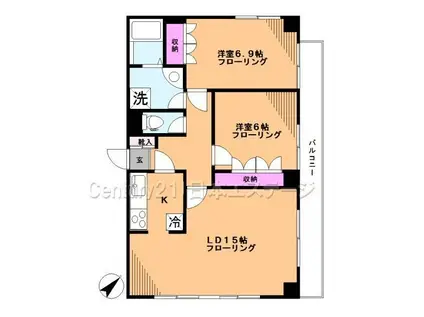 サクシード上池台(2LDK/2階)の間取り写真