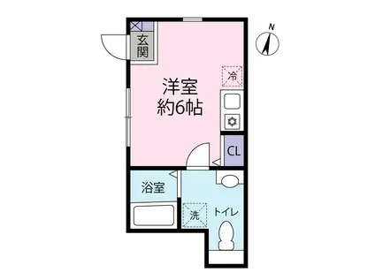 クリーンヴィレッジ双葉町(ワンルーム/1階)の間取り写真