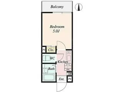 高円寺レジデンス(1K/2階)の間取り写真