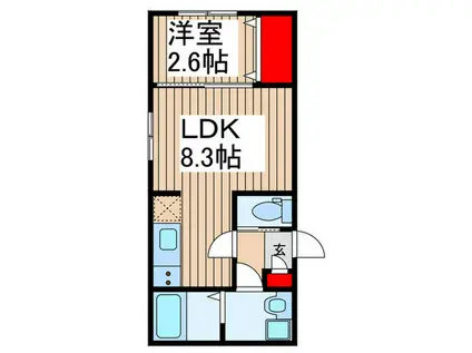 KLEIS岩槻(1LDK/1階)の間取り写真