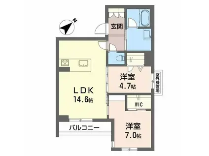 LUCE帯山西(2LDK/2階)の間取り写真