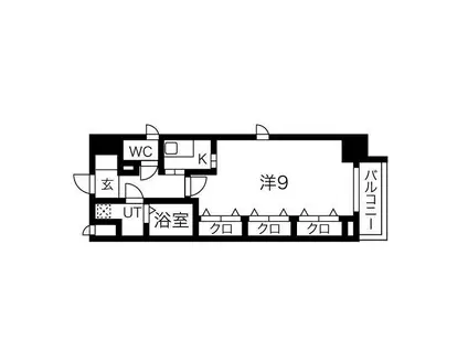 S-RESIDENCE 難波 VIALE(1K/11階)の間取り写真