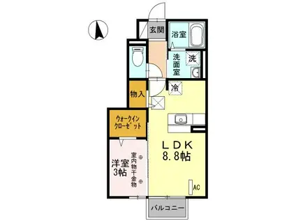 セピアコートII(1LDK/1階)の間取り写真