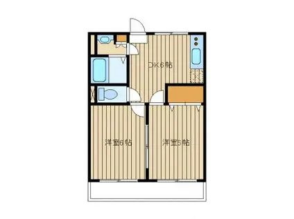 美久仁マンション(2DK/3階)の間取り写真