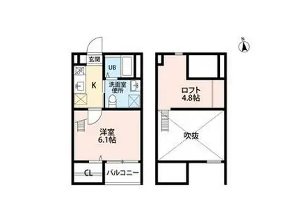 REVE野並(1K/1階)の間取り写真