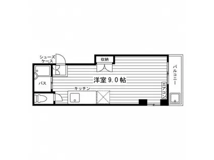 パレハ広瀬町(ワンルーム/1階)の間取り写真