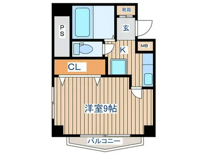 モンソレイユ(1K/6階)の間取り写真