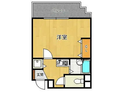 ライブリー宝塚(1K/3階)の間取り写真