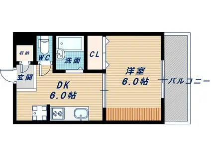第10関根マンション(1DK/2階)の間取り写真