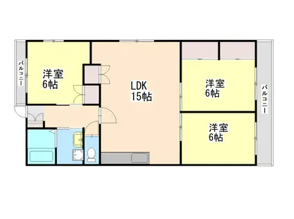 清水ハイツ(3LDK/3階)の間取り写真