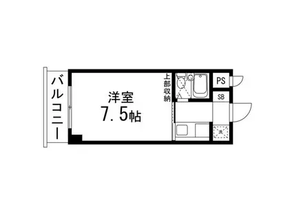 つかさ屋第一ビル(1K/3階)の間取り写真